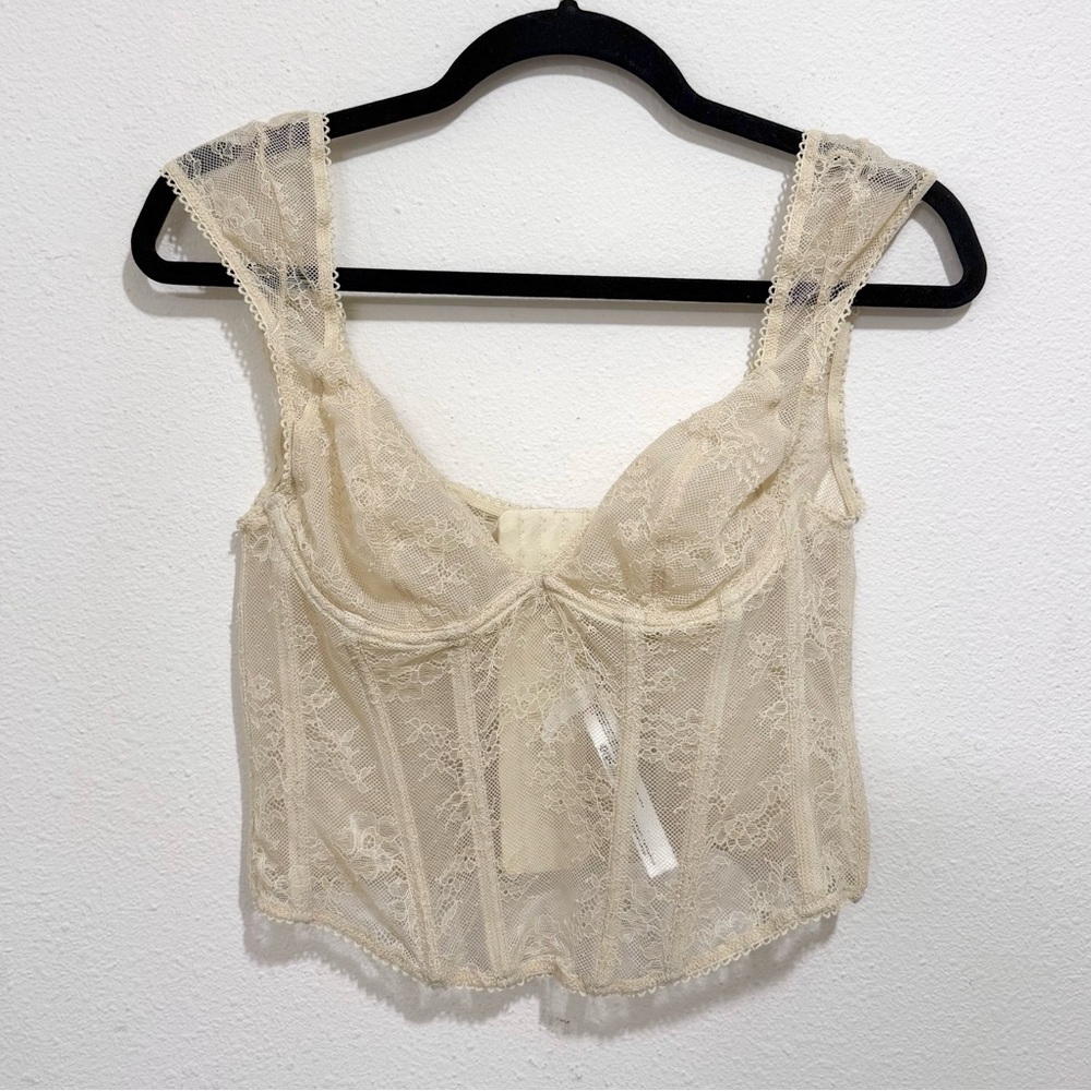 Out From Under Lace Corset Top Balletcore Coquette– Size L - Picture 4 of 7
